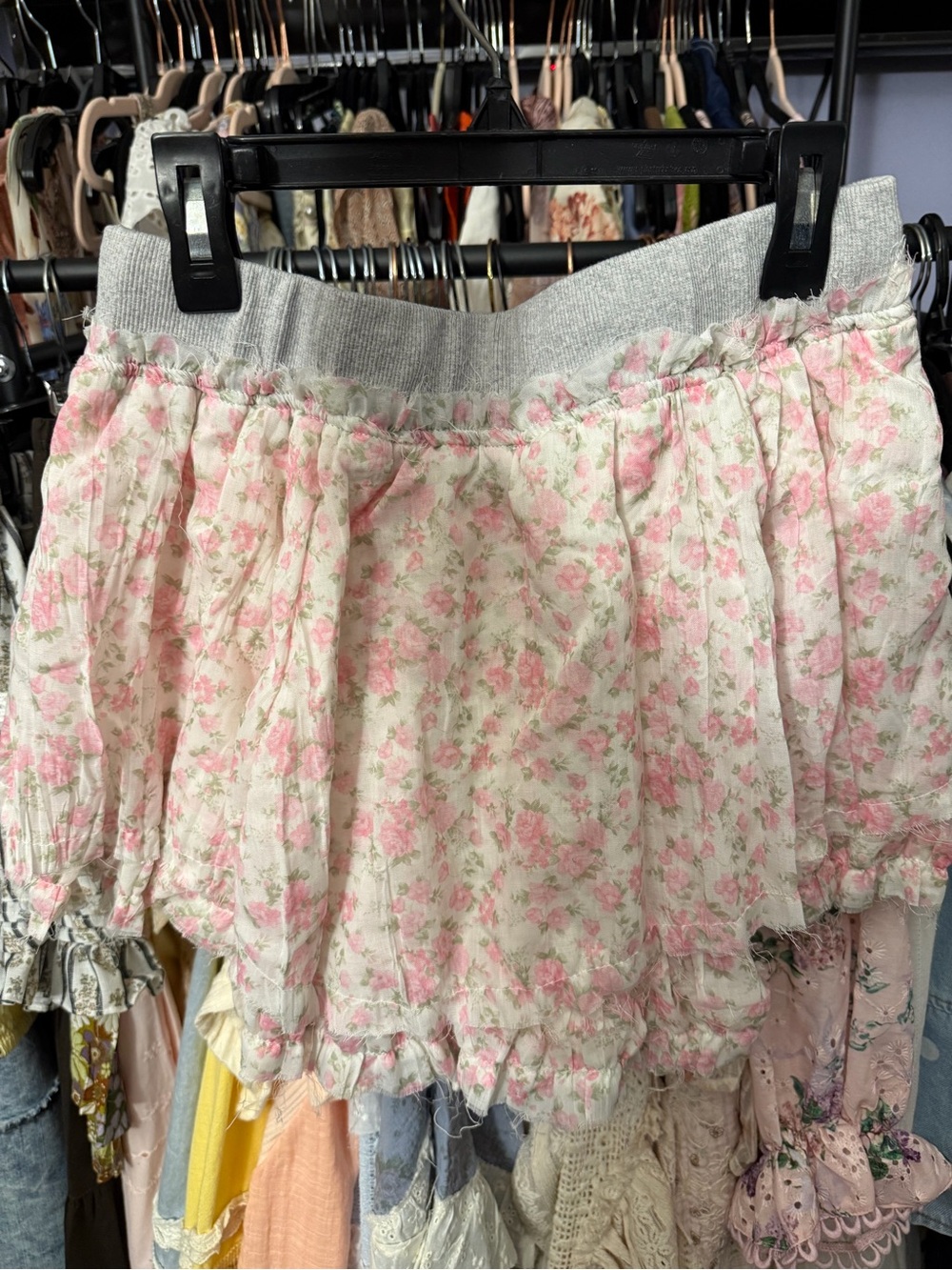 Floral Pink Ruffle Mini Skort - Picture 6 of 8